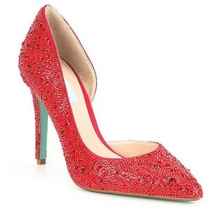 Betsy Johnson Red Sequin Shoes